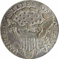 (1798, 13 звёзд) Монета США 1798 год 10 центов  2. Геральдический орёл Серебро Ag 892  VF